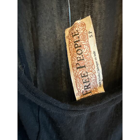 Free People Swim Cover-Up Black Boho Beaded Bodice Hi-Low Hem Size Small - Picture 8 of 8